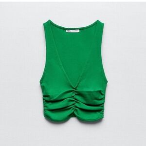ZARA ruched sleeveless crop top